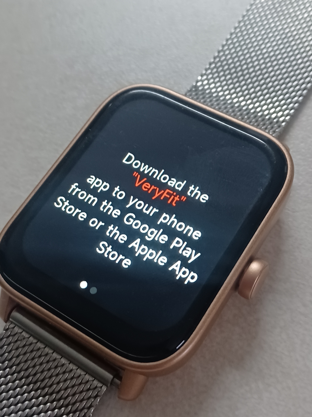 Smartwatch with Rose Gold Case & Stainless Steel Mesh Band - Picture 3 of 3